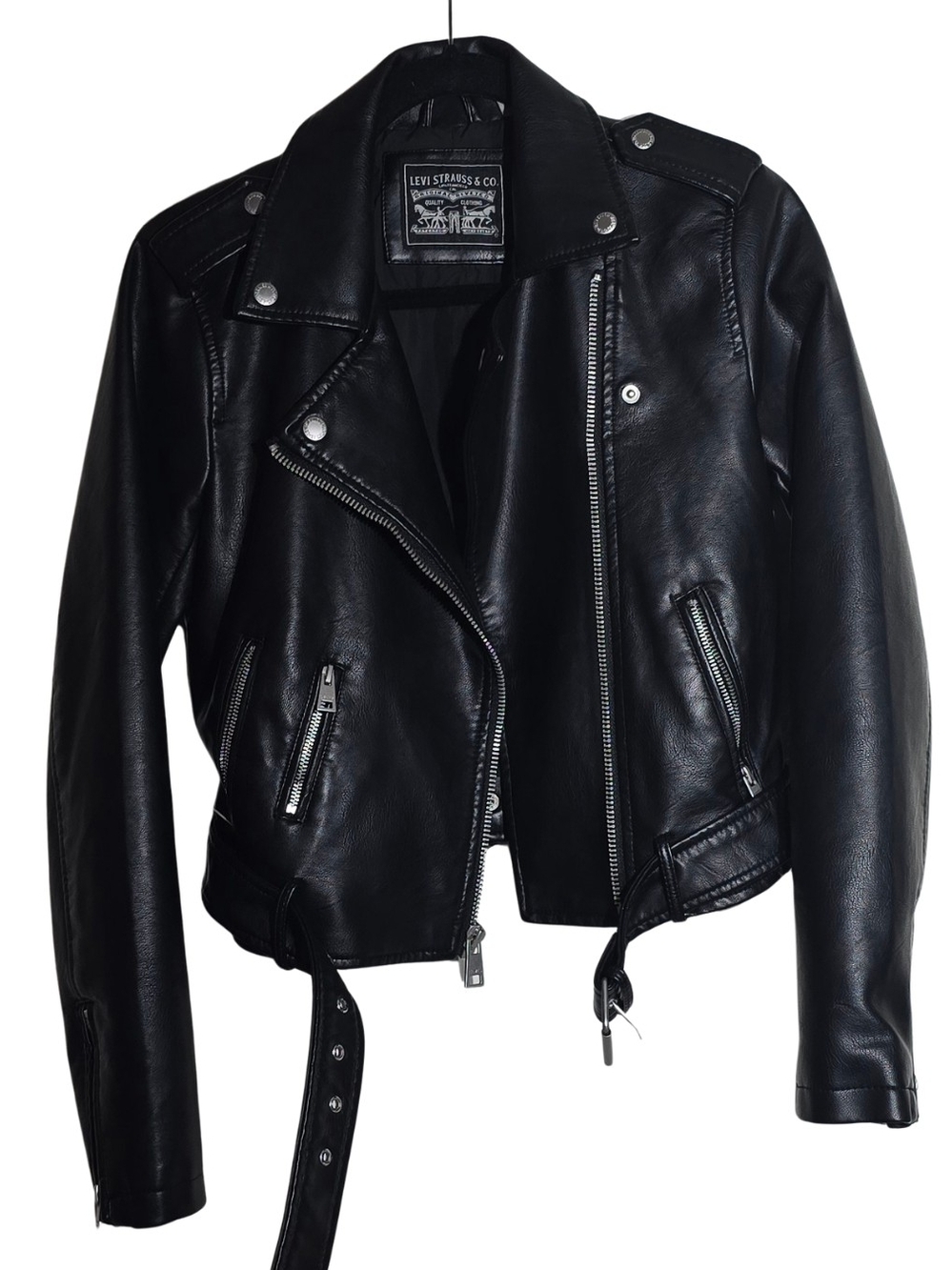 Levi's Women's Black Asymmetrical Moto Leather Jacket